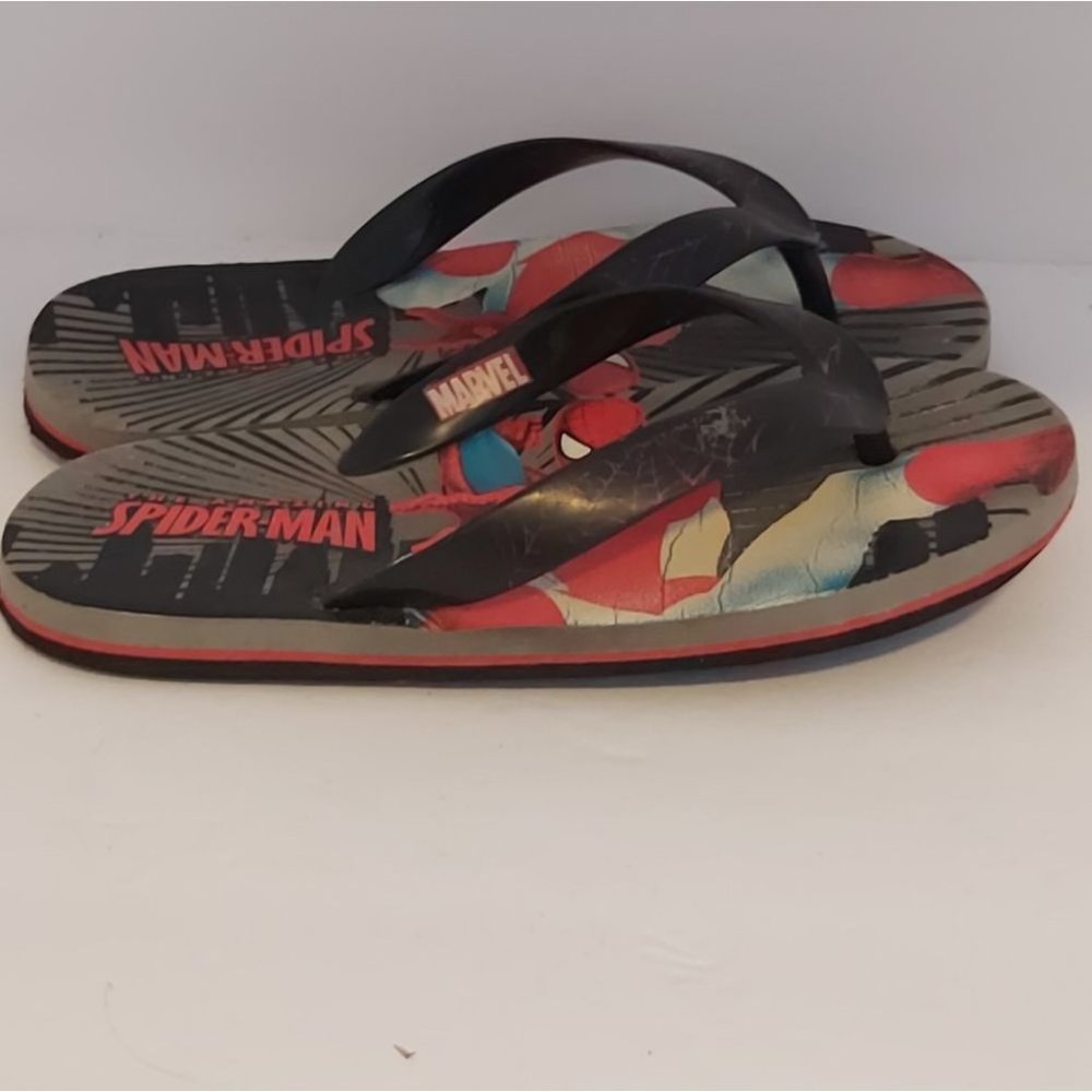 MARVEL | Spiderman Boys Flip Flops Red Black Size 1-2